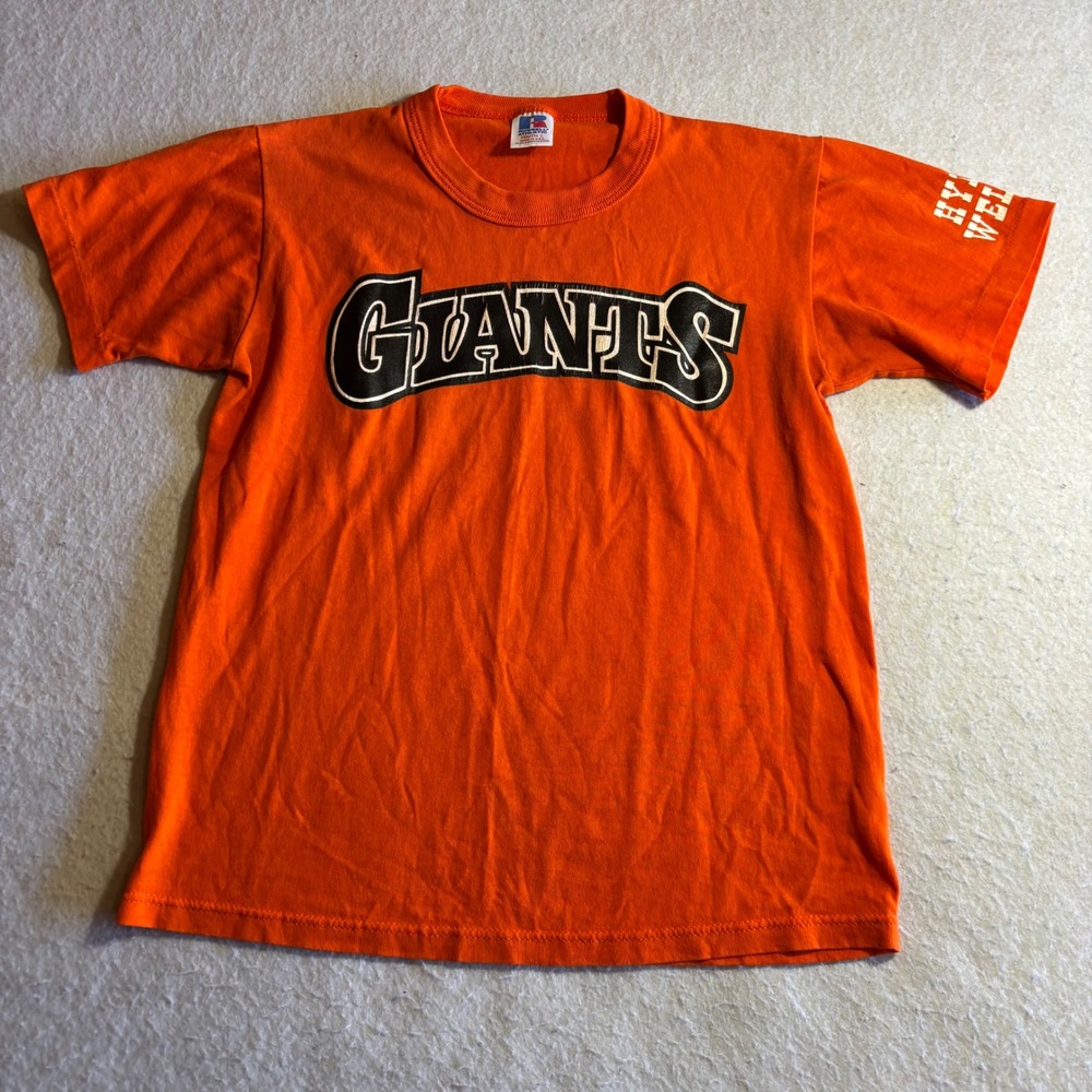 Vintage Russell Athletic Youth L Orange Giants Baseball‎ T Shirt 13